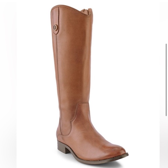 FRYE Marissa Medallion Cognac Tall Leather Zip Boots Women’s Size: 6 new in box - Picture 2 of 8
